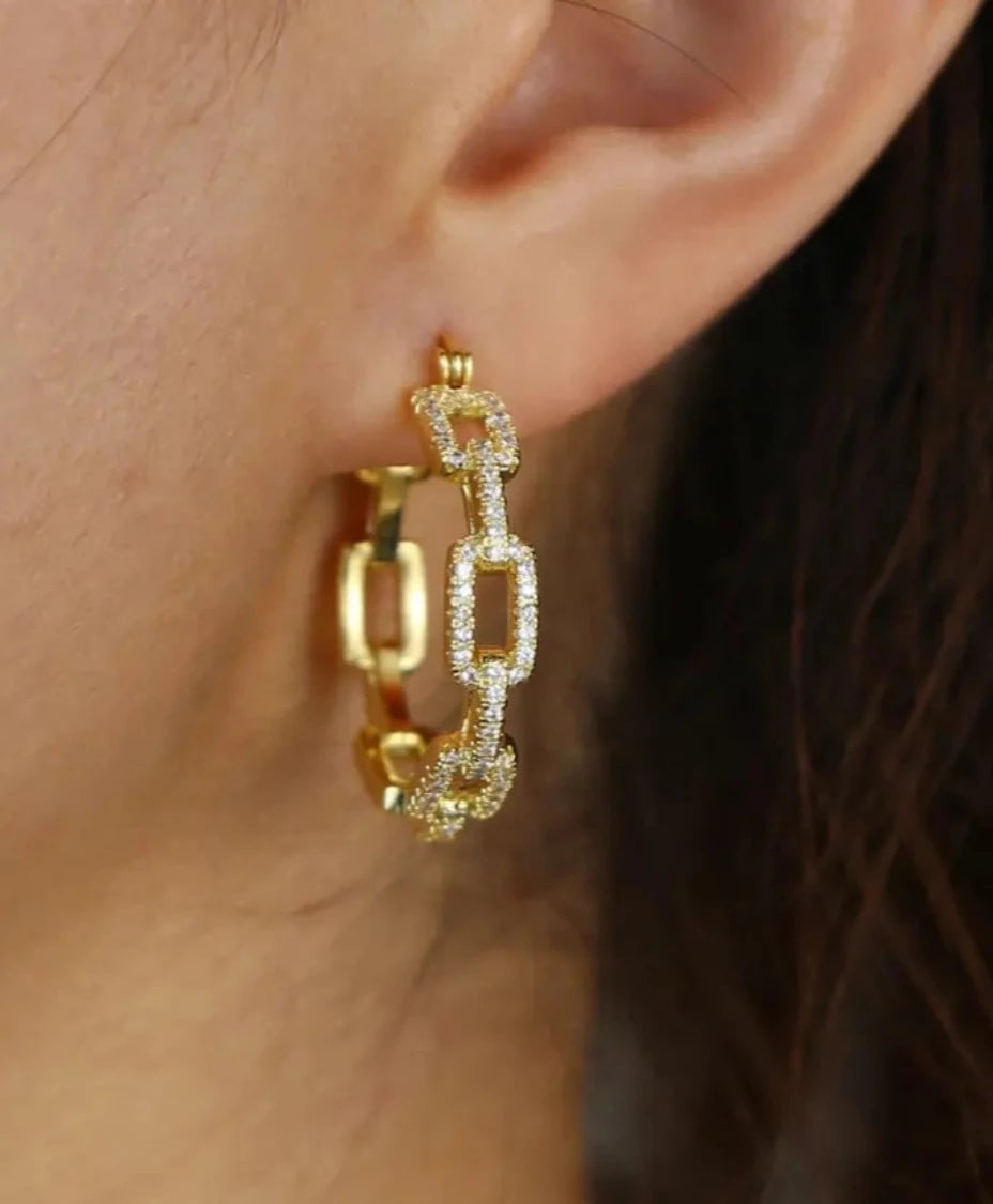 Beverly Hoop Link Earrings