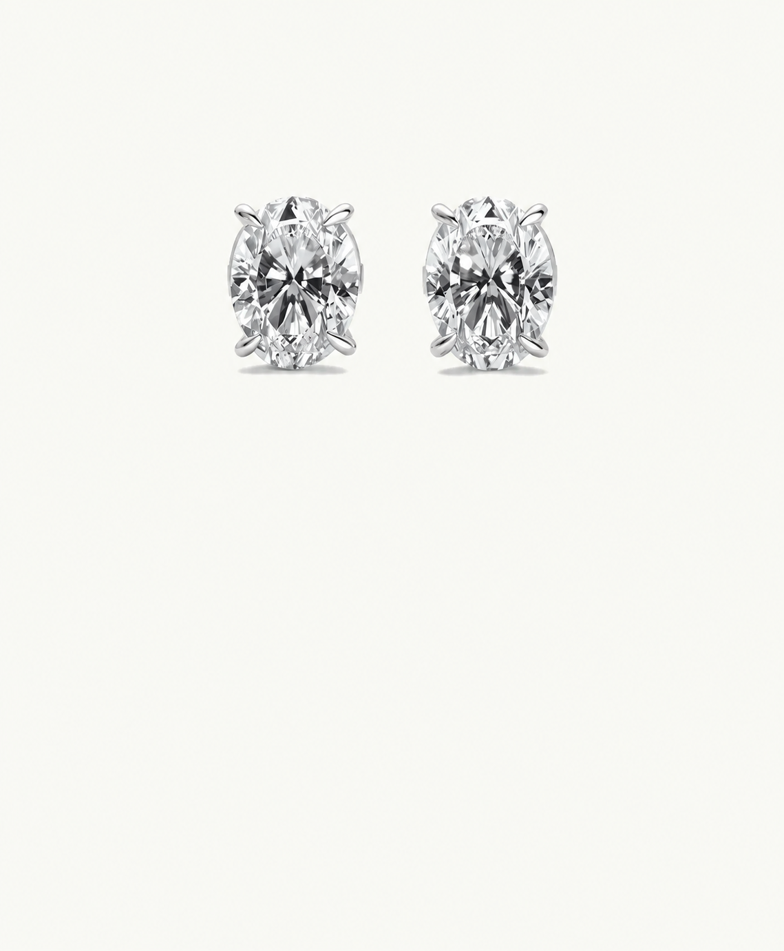 Jaguarlily Muse oval stud earrings with diamond-look stones