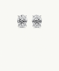 Jaguarlily Muse oval stud earrings with diamond-look stones