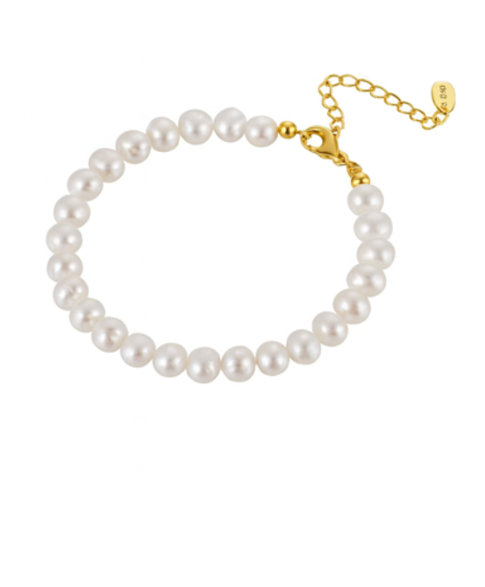 Natural Freshwater Pearl Bracelet Gold