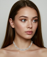 8mm Crystal Cuban Chain Choker Necklace