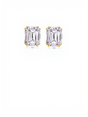 8 CTW Gold Emerald Cut Earrings