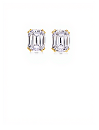 8 CTW Gold Emerald Cut Earrings