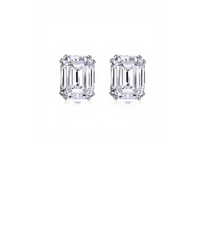 8 CTW Emerald Cut Earrings