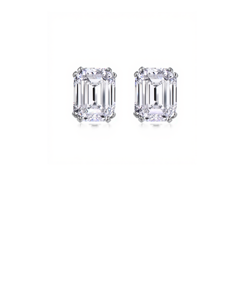 8 CTW Emerald Cut Earrings