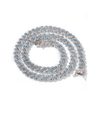 Tori Cuban Crystal Necklace Light Blue