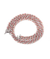 Tori Cuban Crystal Necklace Pink and Silver