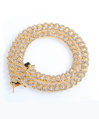 Tori Cuban Crystal Necklace Gold