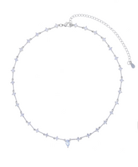 Monique Crystal Necklace Silver