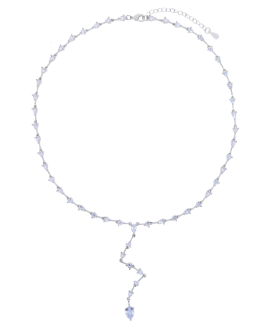 Monique Lariat Necklace Silver