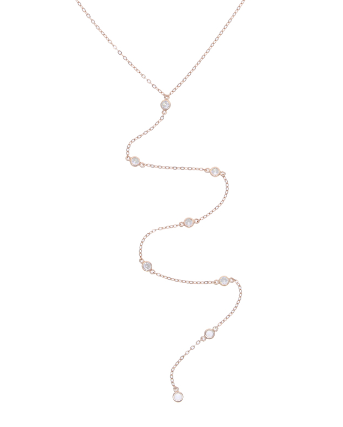 Veli Lariat Necklace Rose Gold