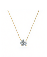 Floating Solitaire Gold Necklace 3ct 4ct