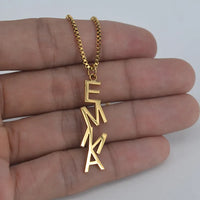 Linear Name Necklace 18k Gold Plated (Personalized)