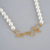 Pearl Name Necklace 18k Gold Plated (Personalized)