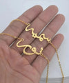 Arabic Glitter Necklace 18k Gold Plated (Personalized)