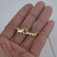 Butterfly Front Name Necklace 18k Gold Plated (Personalized)