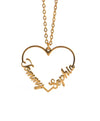 Two Names Heart Necklace 18k Gold Plated (Personalized)