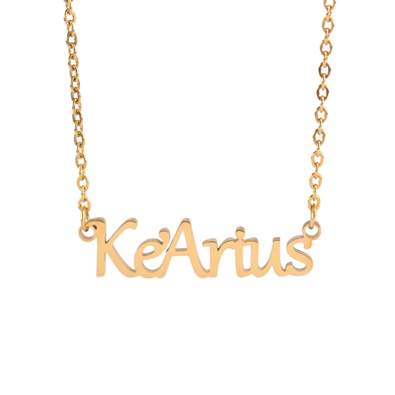 Classic English Name Necklace 18k Gold Plated (Personalized)