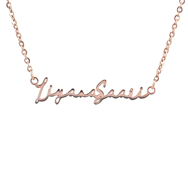 Tennis Script Name Necklace 18k Gold Plated (Personalized)