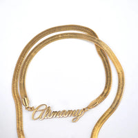 Snake Chain Name Necklace 18k Gold Plated (Personalized)