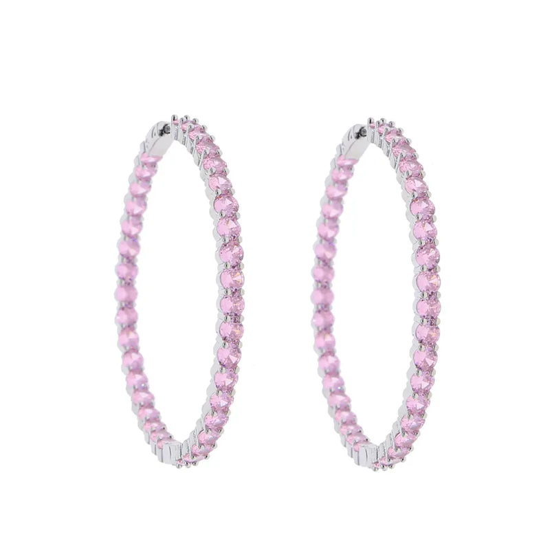 Selina Hoop Earrings Pink