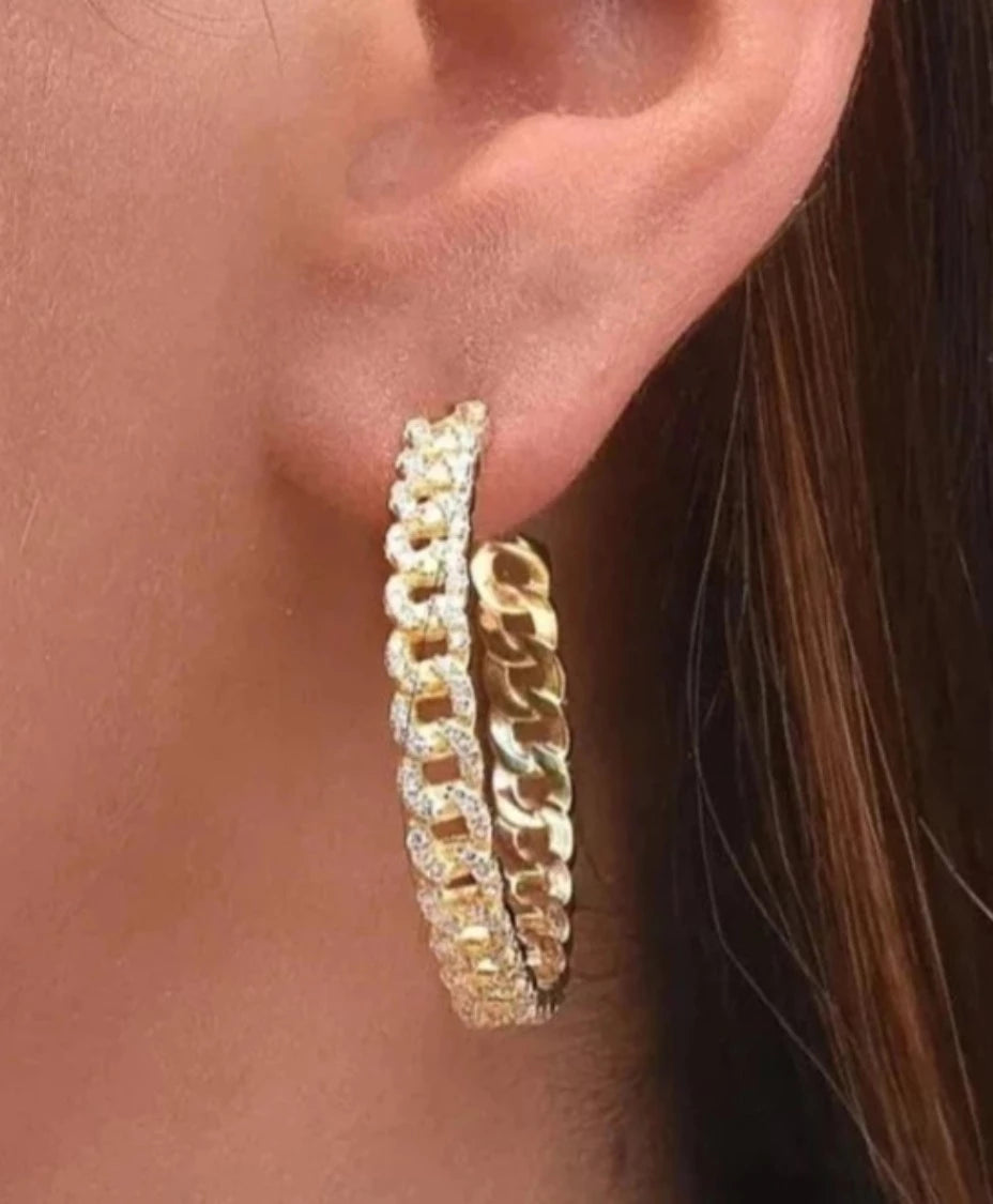 Paula Chain Hoop Earrings