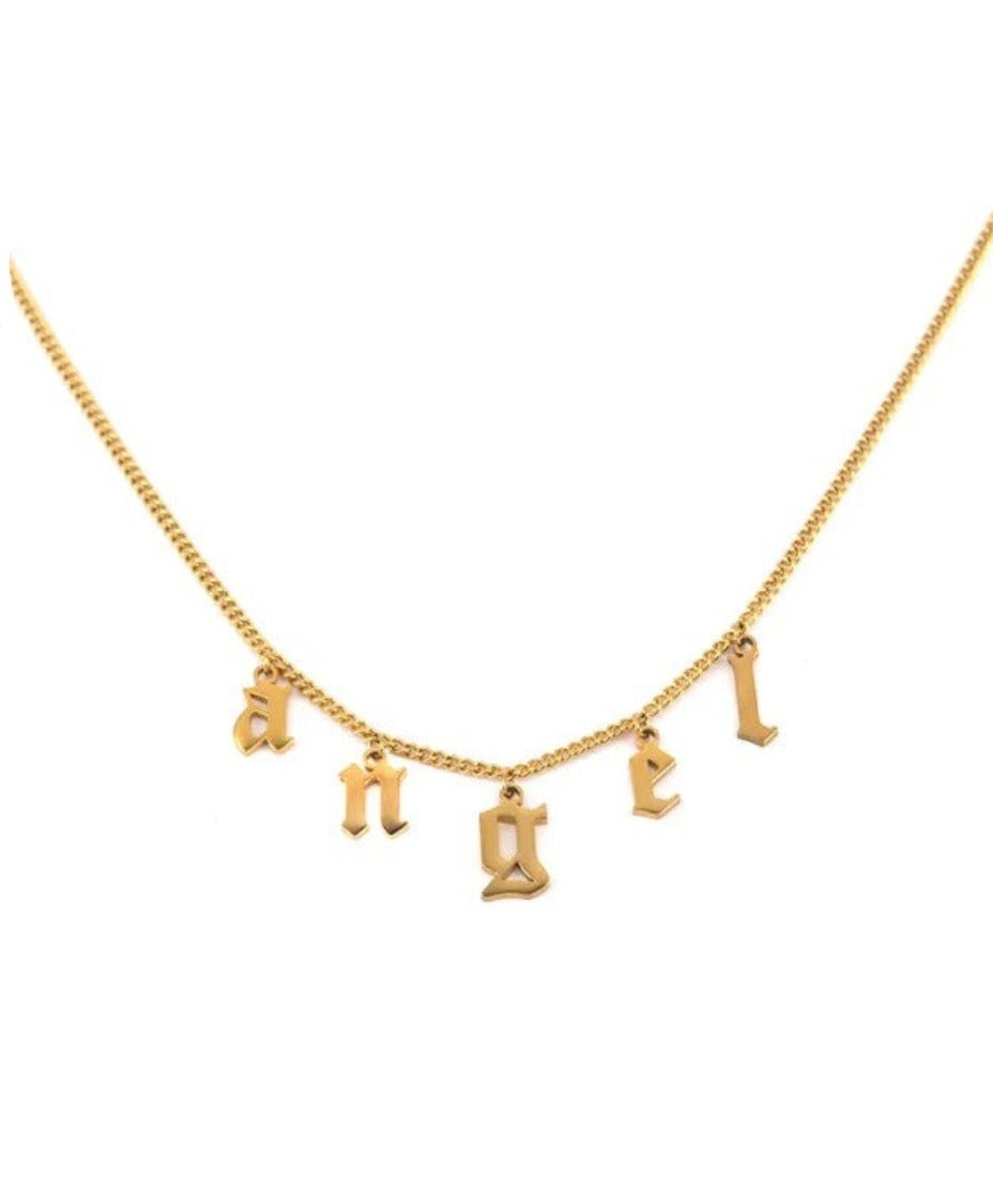 Vogue Charm Name Necklace 18k Gold Plated (Personalized) 41cm
