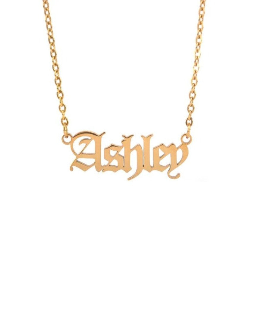 English Name Necklace 18k Gold Plated (Personalized) Gold