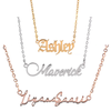 Pink Tennis Script Name Necklace 18k Gold Plated (Personalized)